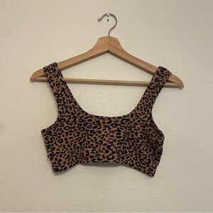 ARQ Leopard Print Wide Strap Bralette